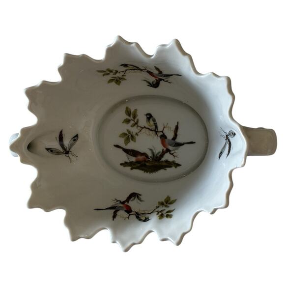 Limoges France Birds and Dragonflies Porcelain Bowl with Handles American Robin - Picture 8 of 14